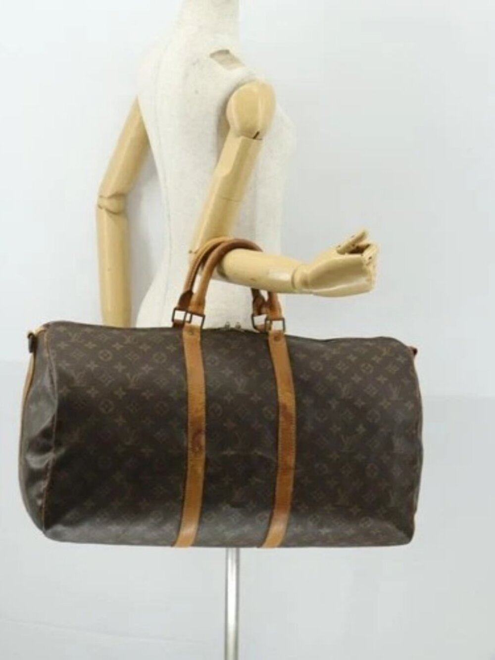LOUIS VUITTON Monogram Keepall Bandouliere 55 Boston Bag M41414 LV Auth 170219 - Picture 13 of 15